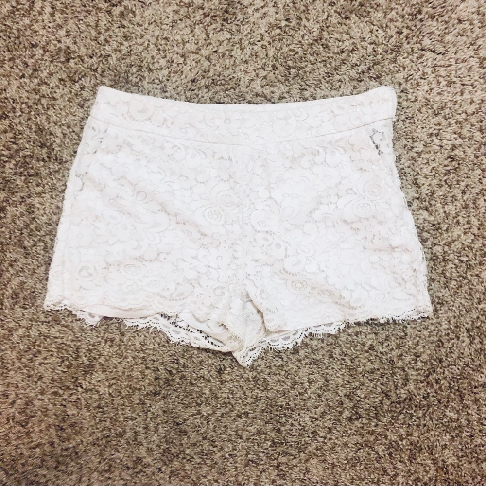 White Lace Shorts